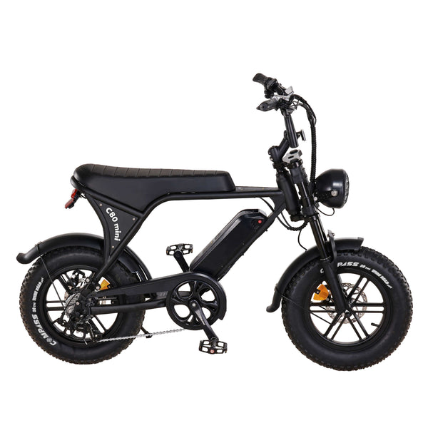 Ouxi C80 Mini Fatbike - Kinderfatbike - Hydraulische Remmen - Zwart
