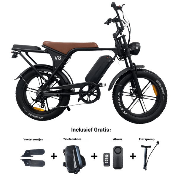 Ouxi V8 3.0 2024 Model - Hydraulische Remmen - Max 25 km/h - Bruin + achterzitje