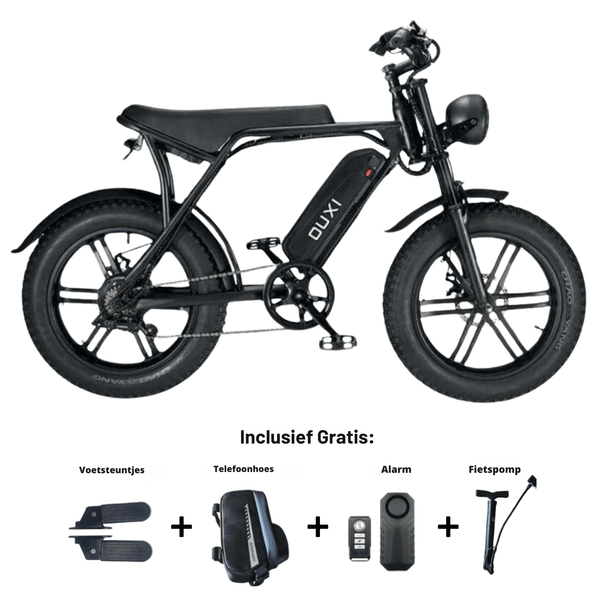 Ouxi V8 Fatbike - Dubbele Accu - Zwart