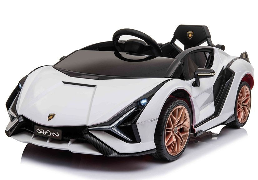 Elektrische Kinderauto - Lamborghini Sian - Wit