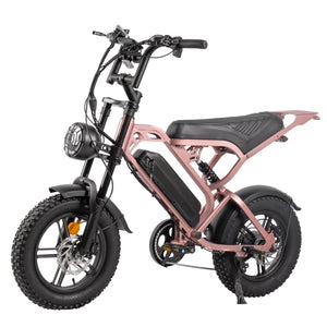 V20 Mini Fatbike – Kinderfatbike met Hydraulische Remmen & Gashendel - Roze - Stoer, Veilig en Straatlegaal!