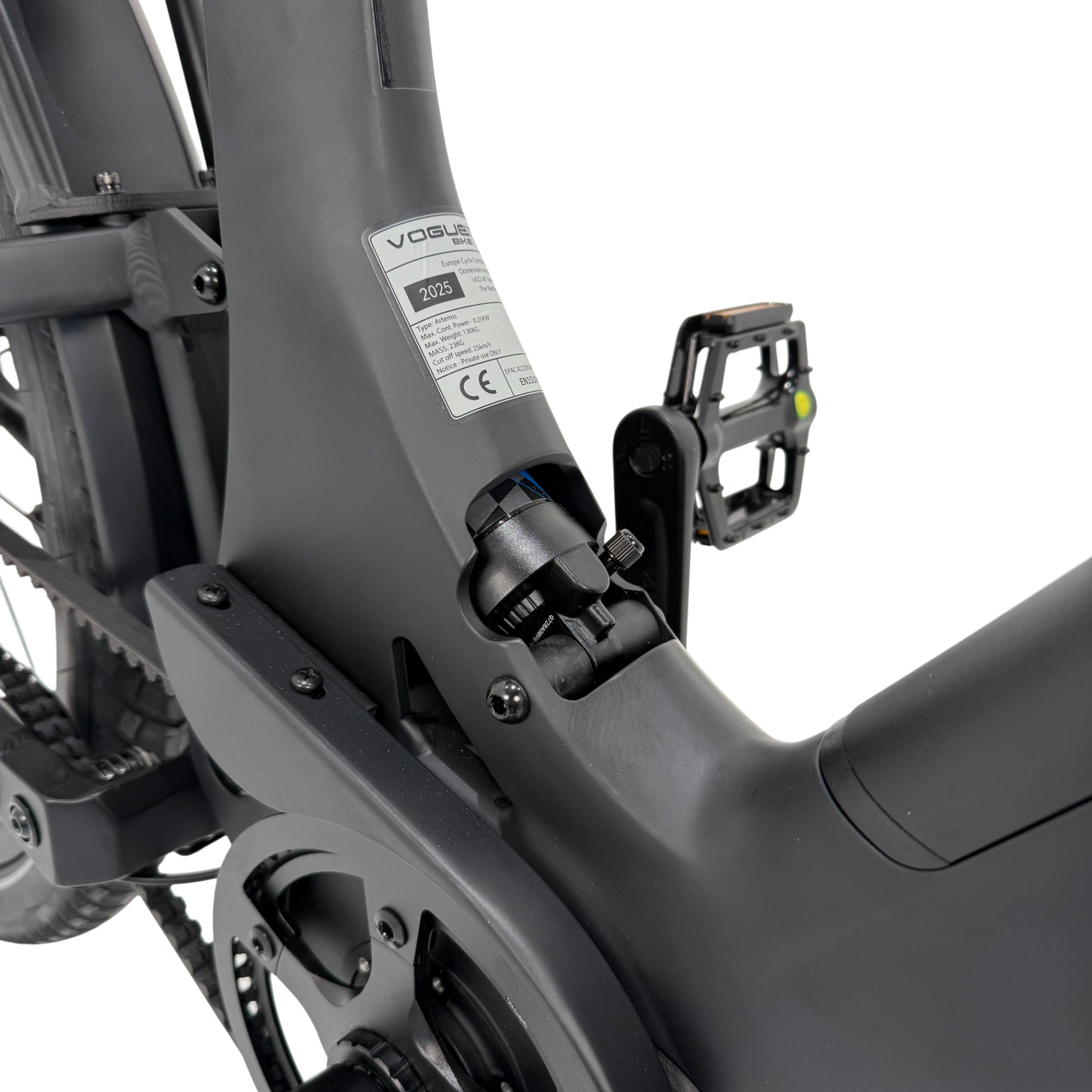 Vogue Artemis - Mat Zwart - 468Wh - Elektrische Fiets - 50cm