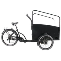 Vogue Caddy - Elektrische Bakfiets - Mat Zwart - Grijze Accenten - Accu 468Wh (36V, 13Ah) - Bafang Achterwielmotor - Shimano 7 Versnellingen - Hydraulische Remmen