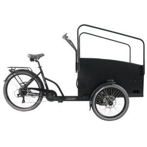Vogue Caddy - Elektrische Bakfiets - Mat Zwart - Grijze Accenten - Accu 468Wh (36V, 13Ah) - Bafang Achterwielmotor - Shimano 7 Versnellingen - Hydraulische Remmen
