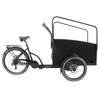Vogue Caddy - Elektrische Bakfiets - Mat Zwart - Grijze Accenten - Accu 468Wh (36V, 13Ah) - Bafang Achterwielmotor - Shimano 7 Versnellingen - Hydraulische Remmen