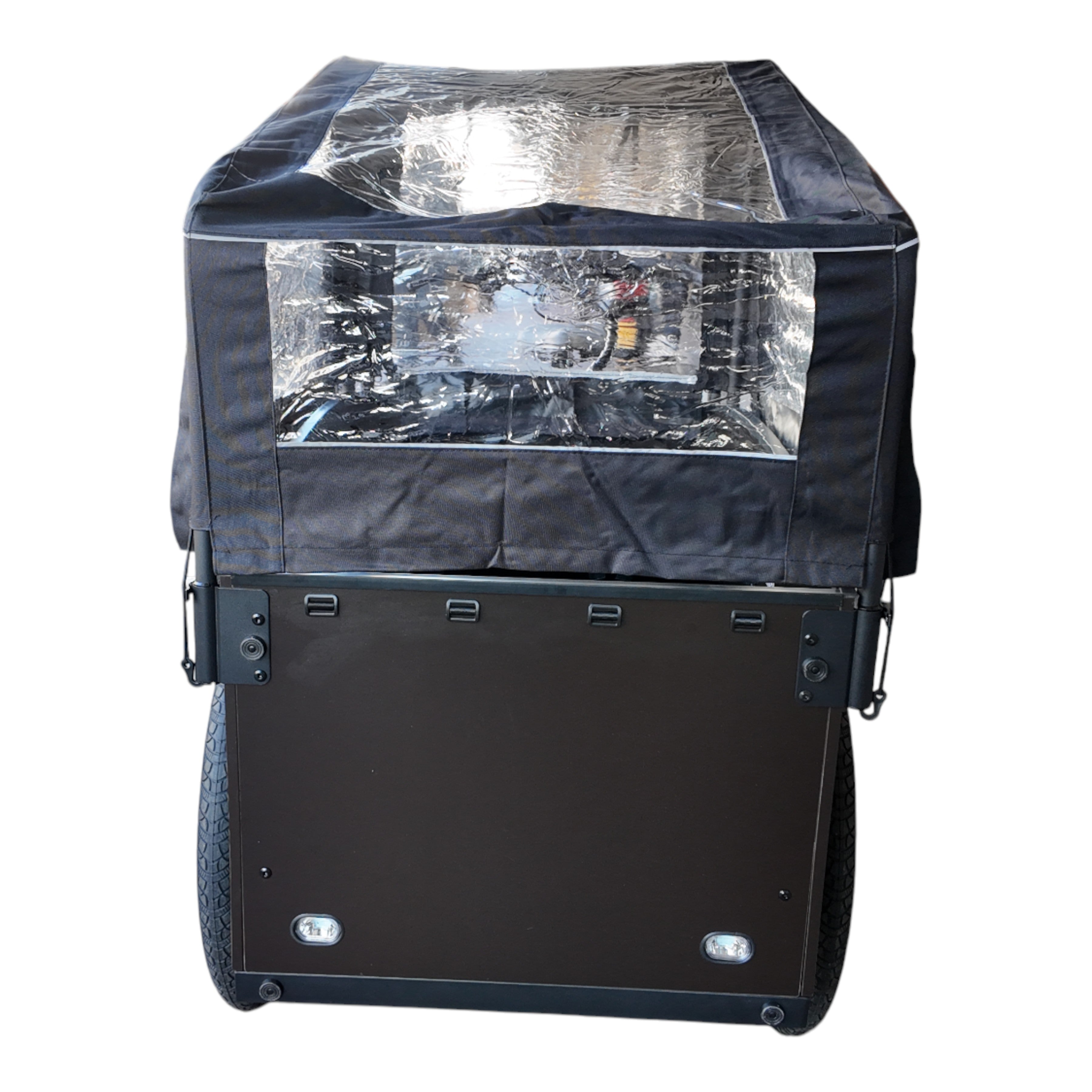 Vogue Caddy - Elektrische Bakfiets - Mat Zwart - Bruine Accenten - Accu 468Wh (36V, 13Ah) - Bafang Achterwielmotor - Shimano 7 Versnellingen - Hydraulische Remmen