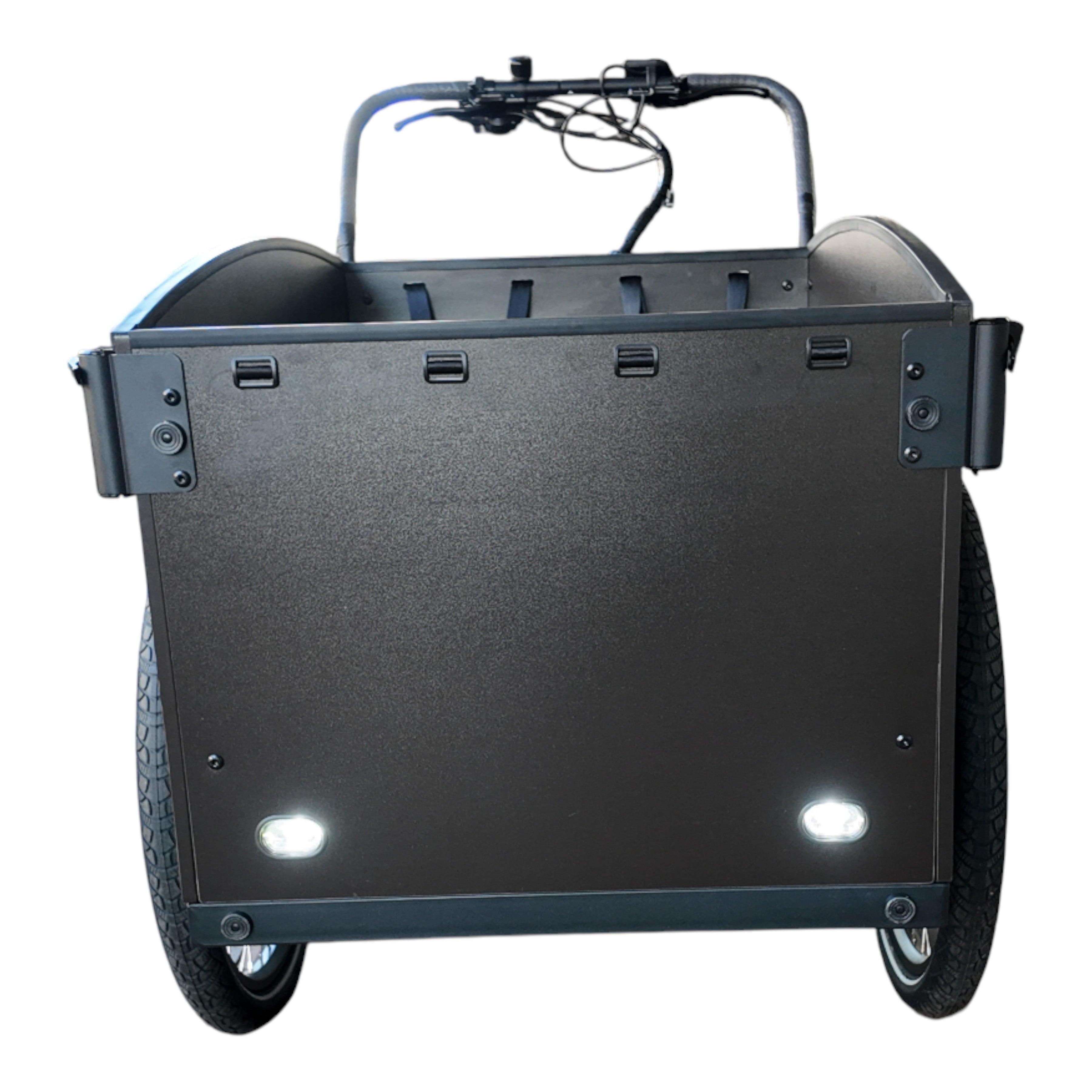 Vogue Caddy - Elektrische Bakfiets - Mat Zwart - Bruine Accenten - Accu 468Wh (36V, 13Ah) - Bafang Achterwielmotor - Shimano 7 Versnellingen - Hydraulische Remmen