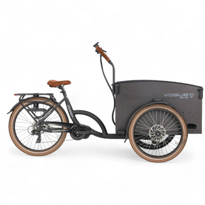Vogue Journey Plus - Mat Zwart Bruine Accenten - Elektrische bakfiets