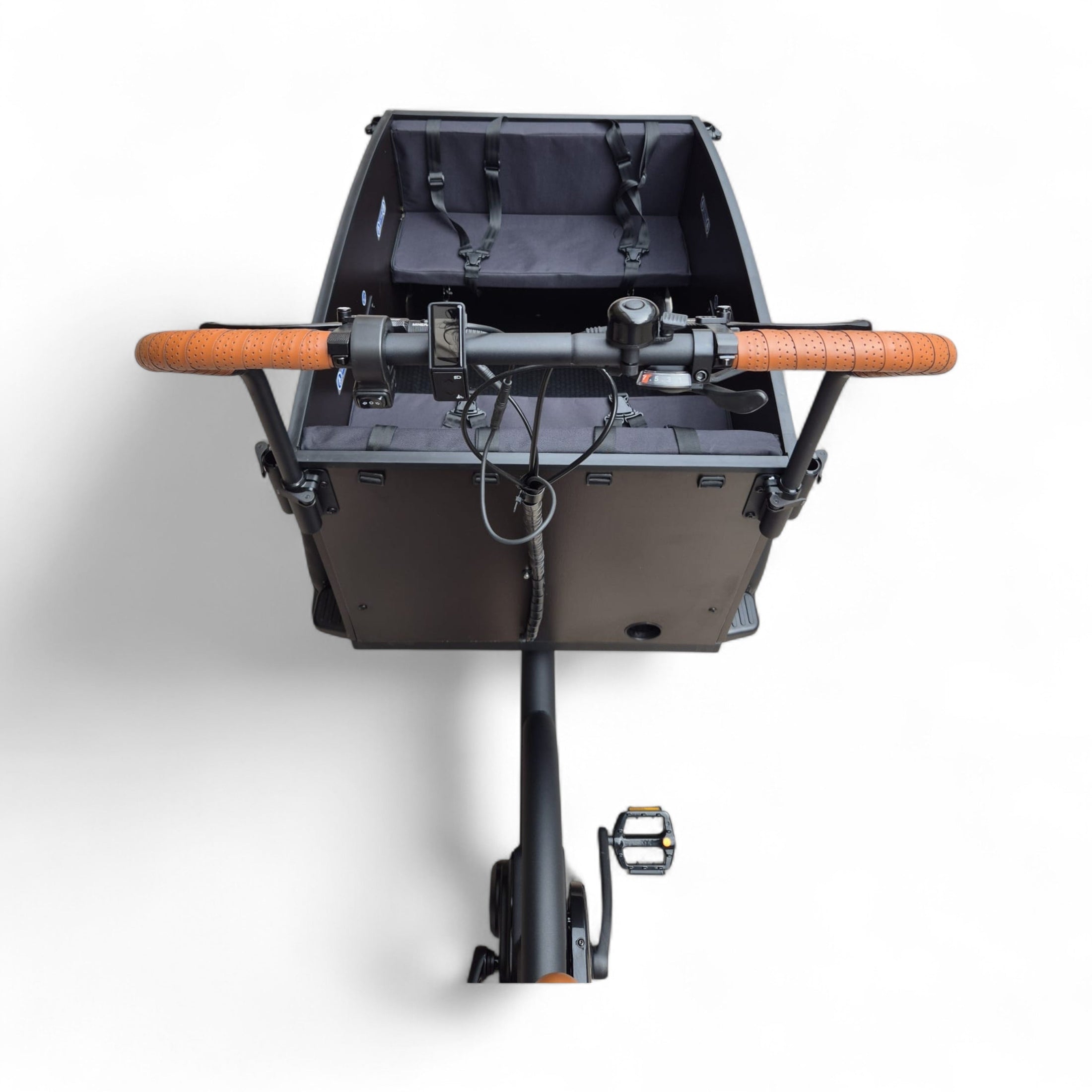 Vogue Journey Plus - Mat Zwart Bruine Accenten - Elektrische bakfiets