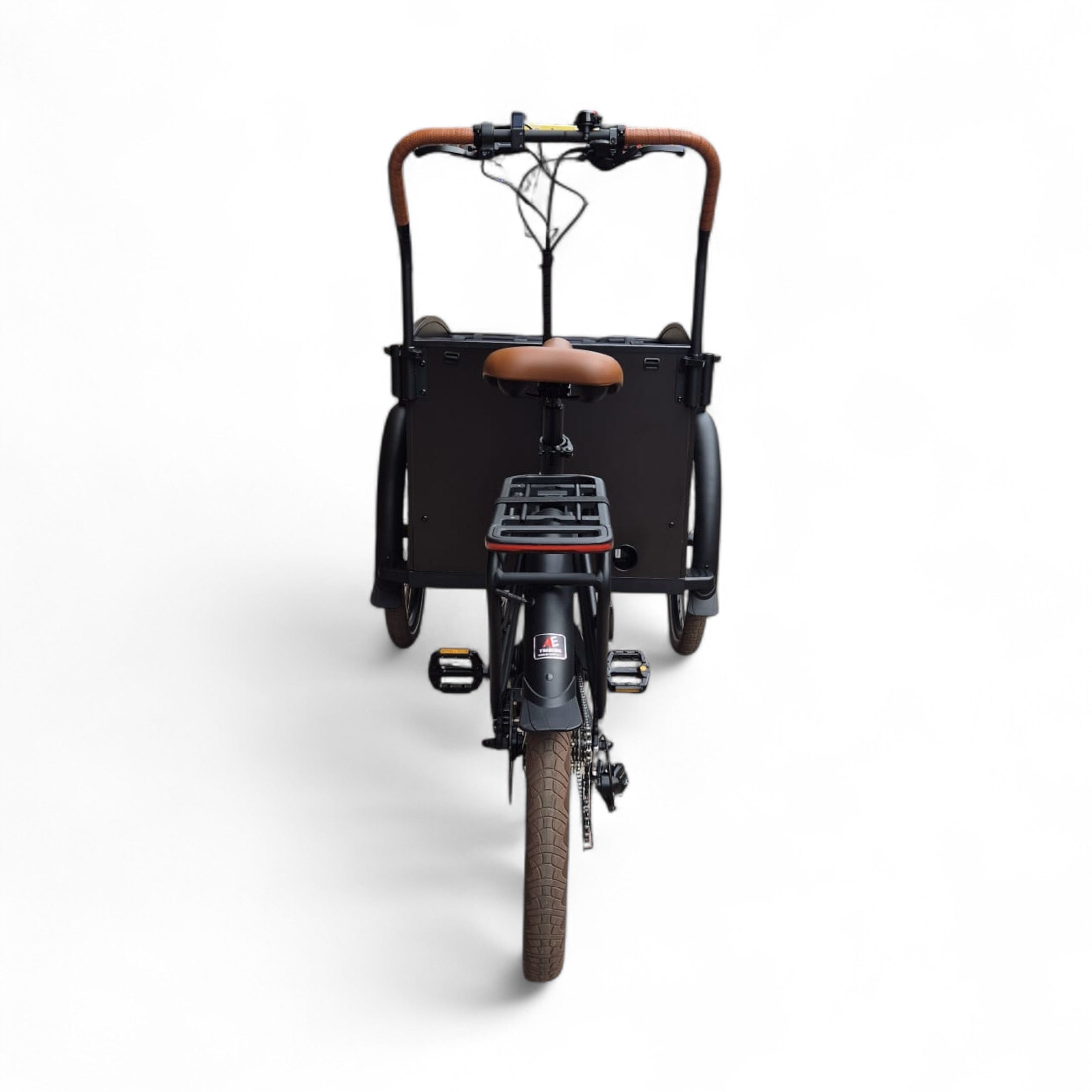 Vogue Journey Plus - Mat Zwart Bruine Accenten - Elektrische bakfiets