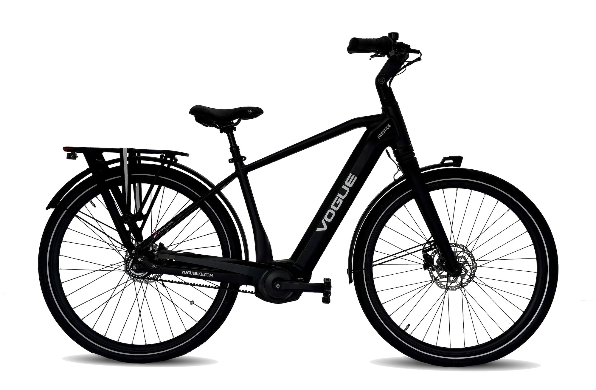Vogue Prestige – Heren Elektrische Fiets - 28 inch – 53 cm – Motinova Middenmotor 80Nm – V-Snaar Aandrijving – 14,5Ah Accu – Mat Zwart