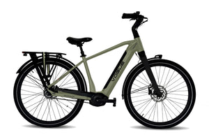 Vogue Prestige – Heren Elektrische Fiets - 28 inch – 53 cm – Motinova Middenmotor 80Nm – V-Snaar Aandrijving – 14,5Ah Accu – Cement Grijs